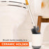 Full Circle Scrub Queen Bathroom Toilet Brush, White, Ceramic Holder, Replaceable Head, Mold & Mildew Prevention