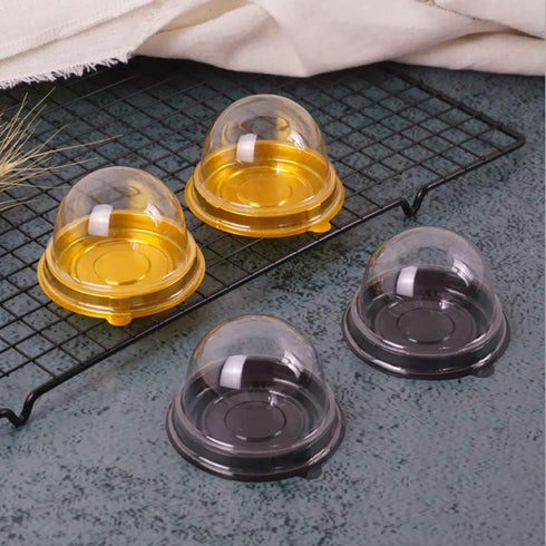 Clear Plastic Mini Cupcake Container - 25 PC Desk Pet Containers for Muffin, Mooncake, Individual Cupcake Holders