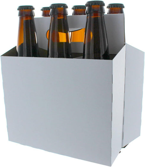 6 Pack 12 (10 Count) Cardboard Beer Bottle Carrier For Ounce Bottles White