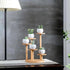 SRTFINE 5 Tiered Desk Plant Stand Round Bamboo Plant Shelf Tabletop Succulent Herb Stand Desktop Plant Stand Indoor