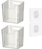 Set of 2 Wall Mounted Storage Organizer Bins, Stackable Clear Plastic Storage for Fridge, Kitchen, Bathroom