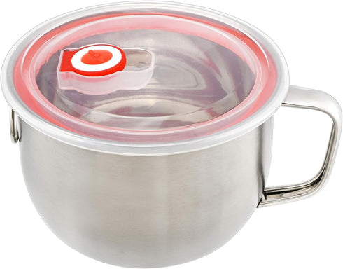 18/8 Stainless Steel Leak Proof Food Storage Container with Handle and Lid, Snack Bowl, Bento Lunch Box, Soup Bowl