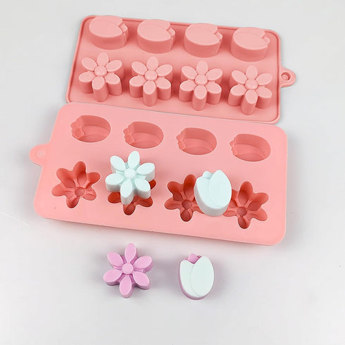 Flower Chocolate Molds, 3pcs Tulip Silicone Candy Molds for Ice Cube, Resin, Soap, Cupcake Decoration