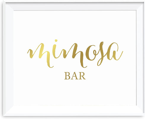 Andaz Press Wedding Party Signs, Metallic Gold Ink Print, 8.5x11-inch, Mimosa Bar