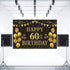 Trgowaul 60th Birthday Backdrop - Gold and Black 5.9 x 3.6 Fts Happy Birthday Party Decorations Banner