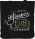 ELEGANTPARK Teacher Gifts for Women, Black Cotton Canvas Tote Bag for Appreciation Week, Graduation, Christmas