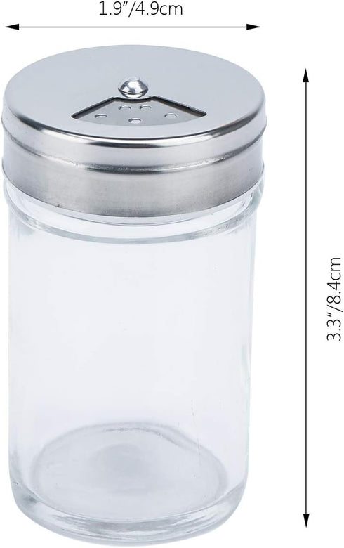 Segarty Spice Jars, 6 Pack 3 oz Spice Bottles with Shaker Lids, Glass Empty Storage Containers with Adjustable Stainless Steel Flow Top for Your Regularly Used Spices
