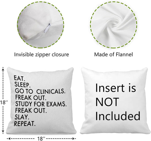 OFlich 18x18, Nursing Student Pillow Cover - School Gift Throw Pillow, Funny Nurse Gifts