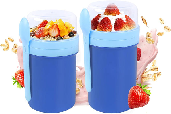 GPREESUS 2 Pack Overnight Oats Containers with Lids,21 & 25oz On the Go
