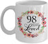 98th Birthday Gifts for Women - White Coffee Mug for 98 Year Old Female, 98 Years Loved Since 1922