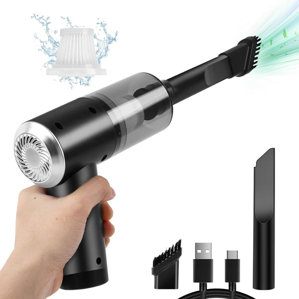 Mini Portable Vacuum Cleaner, Wireless Handheld with 4500PA Power for Car, Office, Home Cleaning (Black)