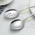 BEWOS 12-Piece Serving Spoons Set, 6 Serving and 6 Slotted Spoons, Stainless Steel