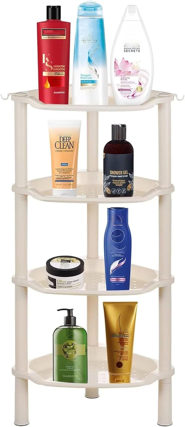 4 Tier Shower Caddies, Organizer Shelf Corner, Plastic Shower Rack Stands for