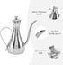 11oz/350ml Stainless Steel Oil Dispenser Bottle, Non Drip Leak Proof Pouring Pot for Olive Oil, Vinegar, Soy Sauce