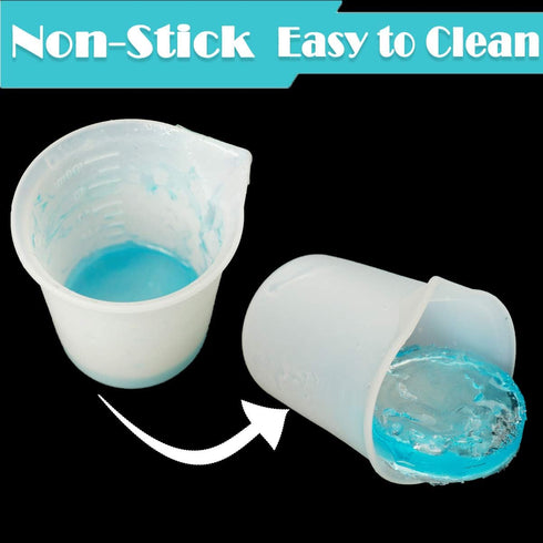 10 PCS 100ml Silicone Measuring Cups for Resin, Non-Stick Mixing Cups with Precise Scale for DIY Craft Jewelry