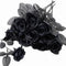 TUZAZO 10pcs Black Roses Artificial Flowers with Stems, Faux Silk Flowers for Bridal Gothic Wedding Bouquet and Home
