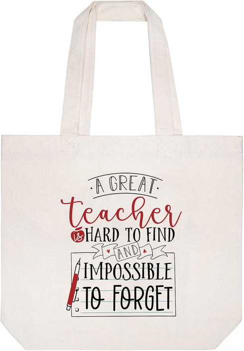 CARAKNOTS Teacher Gifts - Cotton Canvas Tote Bag for Teacher Appreciation, Valentines Day, Graduation, with Pocket