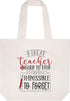 CARAKNOTS Teacher Gifts - Cotton Canvas Tote Bag for Teacher Appreciation, Valentines Day, Graduation, with Pocket