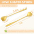 16 Pieces Heart Shaped Spoon Coffee Teaspoon 7 Inch Set Stainless Steel Long Handle Spoon Stir Bar Spoon Stirring Spoon Ice Cream Spoon Gold