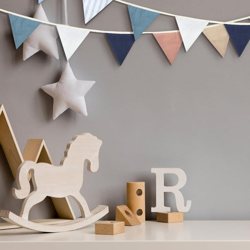 VitalCozy 17 2 8.5 ft Pennant Banner Flags, Pcs Nursery Garland Triangle Bunting Flag Double Side Baby Banner for Boho