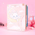 BelugaDesign Cat Moon Bookends | Anime Cute Magical Kawaii Pink Yellow White Pastel Clouds Cherry Blossoms Decorative