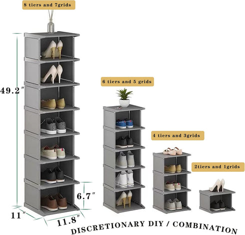 Rack12Tiers, Entryway,Hallway,Closet, AFOORD Narrow Shoe Tall Skinny Shoe Organizer, Small Space and Vertical Shoe