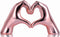 Pink heart and hand sculptures and statues, hand and heart sculptures home