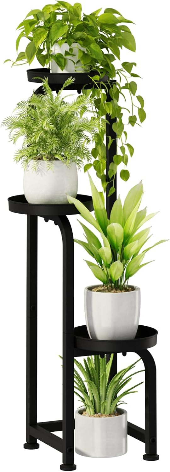 Bamworld Tall Plant Stand Indoor Outdoor, Corner Metal Flower Pot Stands for