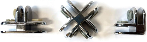 Glass Cube Connectors for 3/16" Thick Glass, 2 Way Glass Cubby Display Joiner, Chrome, 10 Pack