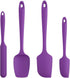 Silicone Spatula Set - Non-Stick Kitchen Utensils for Cooking, Baking, Mixing, Heat Resistant, Dishwasher Safe, Purple