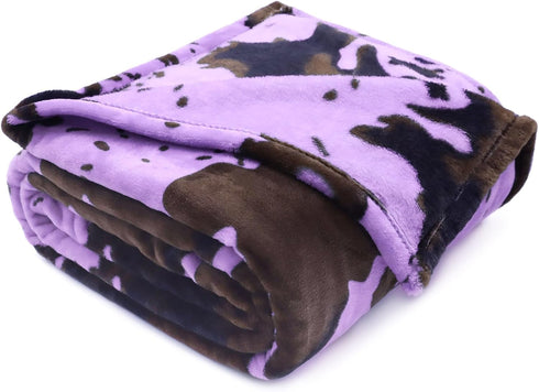 Purple Throw Blanket for Girls, Cute Soft Small Fleece Blankets for Bed