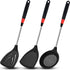 3 Pieces Silicone Stainless Steel Turner Spatula Set, Flexible Wok Spatula, Slotted Spoon for Nonstick Cooking