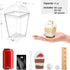 50 Pack 5 oz Zezzxu Dessert Cups with Dome Lids and Spoons, Plastic Pudding Cups with Lids Mini Parfait Shooter Cups