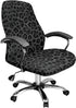 Black Leopard Print Office Chair Cover, Removable Computer Chair Slipcovers with Elastic