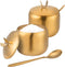 RAMFIYN 2 Pack 12oz Sugar Bowl with Lid and Spoon Stainless Steel Condiment
