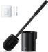 HAMITOR Black Toilet Bowl Brush: Metal Rustproof Bathroom Cleaning Accessories Set with