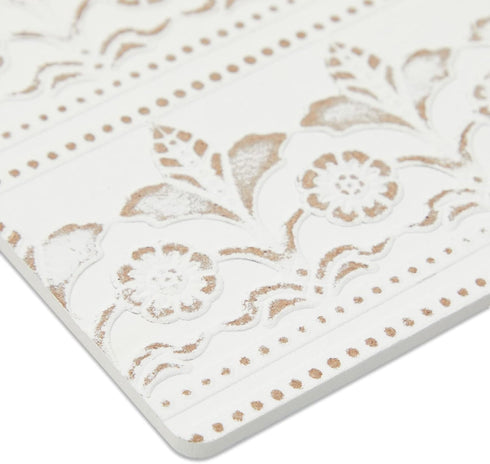 Set 6-3.8 Juvale Wooden Coasters of in, White, Square, Farmhouse Style - Coaster Holder for Coffee Table & Bar Decor