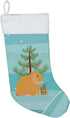 Caroline's Treasures BB9335CS Holland Lop Rabbit Christmas Stocking, Teal Fireplace Hanging Holiday Decor