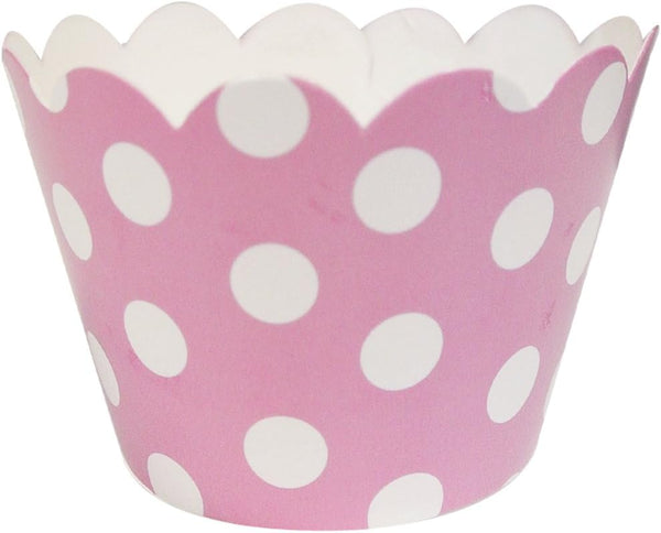 AllyDrew Standard Size Polka Dots Cupcake Wrappers, Set of 20, Pink