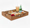 Mela Artisans Orchid Design Wooden Decorative Tray with Handles | 16x12x2.5 Mango