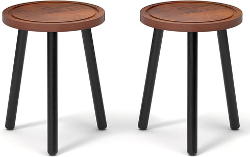 Vecxoty 2-Pack 16.7" Wood Plant Stands Indoor, Tall Plant Stand Outdoor Mid-Century Plant Stool, Single Plant Table