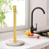 Paper Towel Holder Stand with Heavy Marble Base, One-Handed Ripping Countertop Holder, NOT Tip Over - Gold