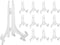 Super Z Outlet 12 Pack Clear Plastic Easel Stands, 5 Inch Display Stand for Photos, Place Cards, Collectibles