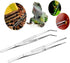 LEEFONE Kitchen Tweezers Set, 2 PCS 12 Inch Stainless Steel Food Tweezers with Precision Serrated Tips for Cooking &