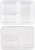 GoodCook Meal Prep Rectangle Three Compartment Set, 20-Piece, White, BPA-Free