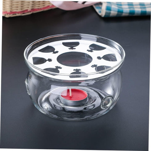 Alipis Tea Warmer Teapot Candle Holder, High Borosilicate Glass Stand Dish Heater, Japanese-Style Tea Light Candle