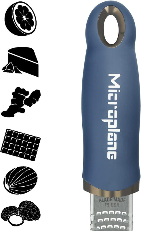 Microplane Premium Zester Grater in Denim Blue | Lemon Zester tool, Hard Cheese & Vegetable Grater | For Citrus