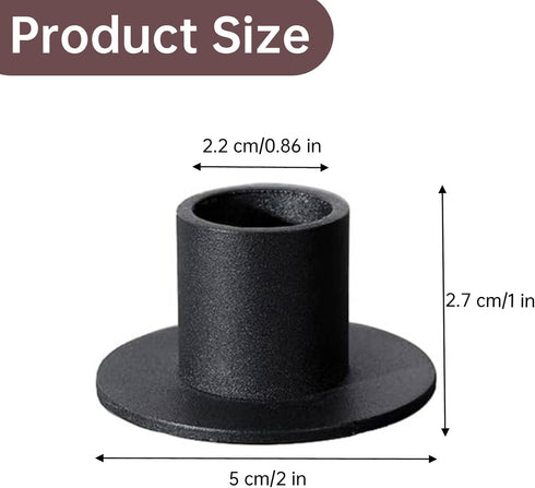2PCS Taper Candle Holders, Matte Black Iron Candlestick Holders for Pillar Candles, Home Decor, Party, Wedding Gifts