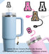 (3 +3) Nuozme Straw Cover Compatible with Stanley Tumbler Cup, 3PCS Letter Straw Caps with Initial Butterfly Charms