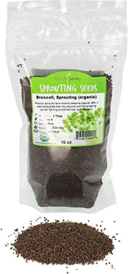Handy Pantry Broccoli Sprouts Seed Organic- 1 Lb - Non-GMO Organic Broccoli